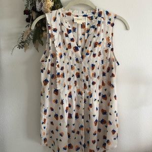 White blouse with strawberries